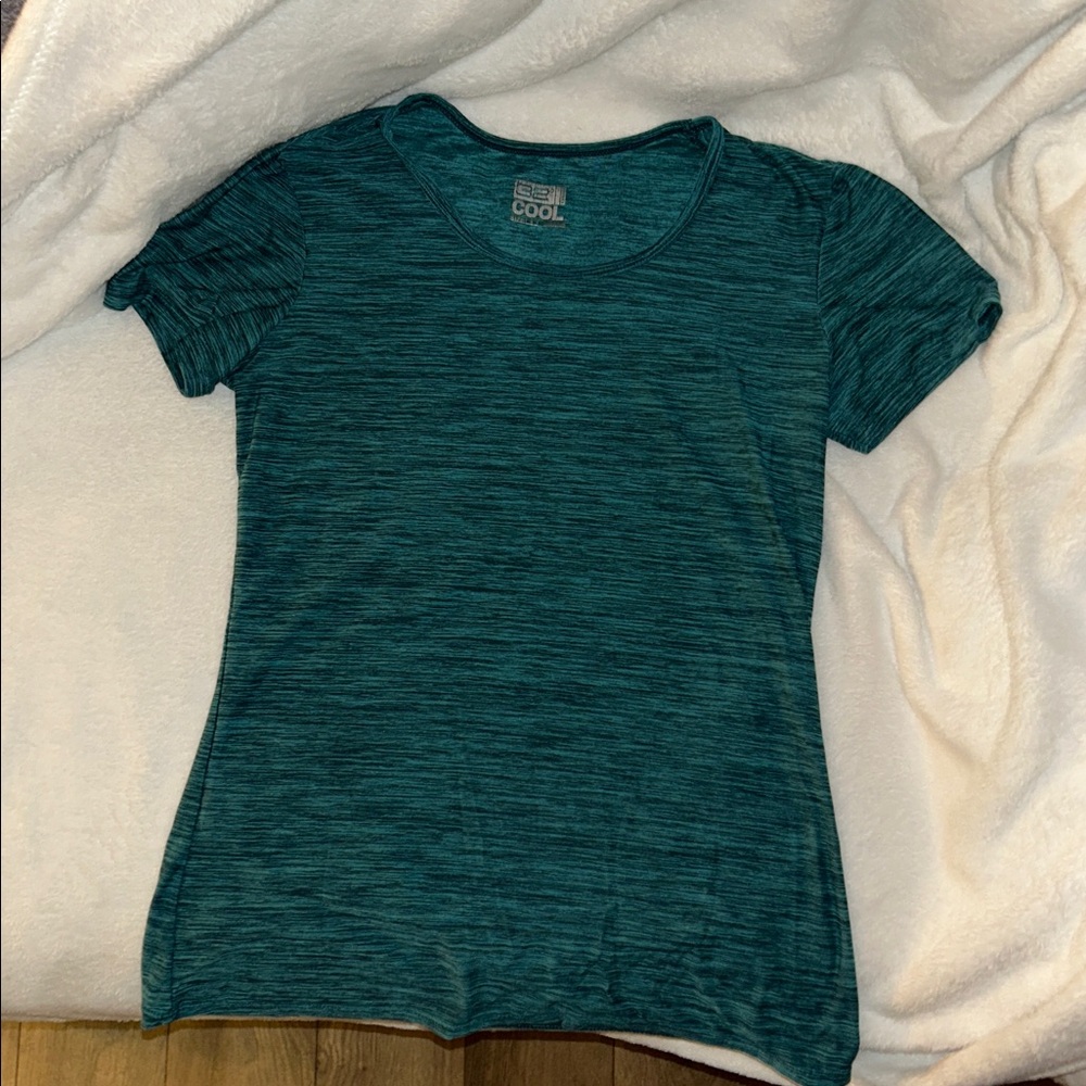 Coolcore Women's Teal Space-Dye Short Sleeve Tee